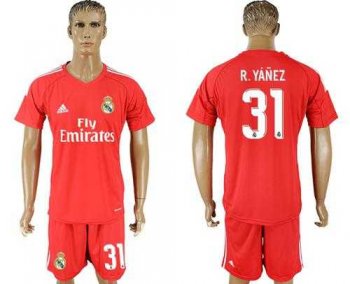 Real Madrid #31 R.Yanez Red Goalkeeper Soccer Club Jersey