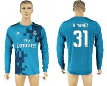 Real Madrid #31 R.Yanez Sec Away Long Sleeves Soccer Club Jersey