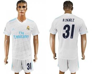 Real Madrid #31 R.Yanez White Home Soccer Club Jersey