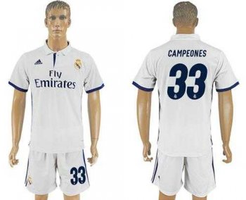 Real Madrid #33 Campeones Home Soccer Club Jersey