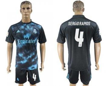 Real Madrid #4 Sergio Ramos Away Soccer Club Jersey