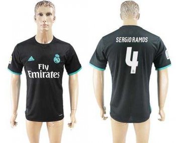 Real Madrid #4 Sergio Ramos Away Soccer Club Jersey