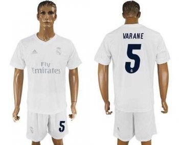 Real Madrid #5 Varane Marine Environmental Protection Home Soccer Club Jersey