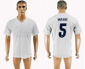 Real Madrid #5 Varane Marine Environmental Protection Home Soccer Club Jersey