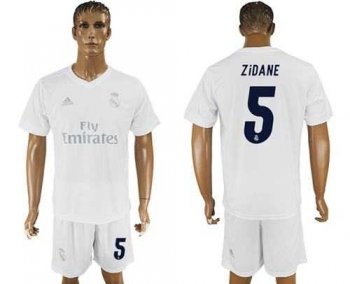 Real Madrid #5 Zidane Marine Environmental Protection Home Soccer Club Jersey