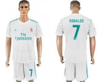 Real Madrid #7 Ronaldo White Home Soccer Club Jersey