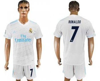 Real Madrid #7 Ronaldo White Home Soccer Club Jersey