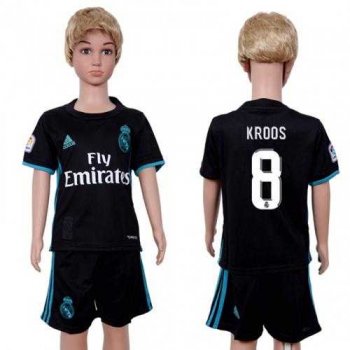 Real Madrid #8 Kroos Away Kid Soccer Club Jersey