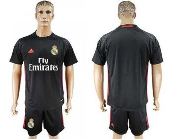 Real Madrid Blank Black Goalkeeper Soccer Club Jersey