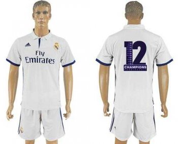 Real Madrid Blank Champions Home Soccer Club Jersey