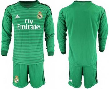 Real Madrid Blank Green Goalkeeper Long Sleeves Soccer Club Jersey