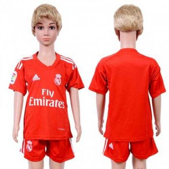 Real Madrid Blank Red Goalkeeper Kid Soccer Club Jersey