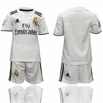 Real Madrid Blank White Home Kid Soccer Club Jersey