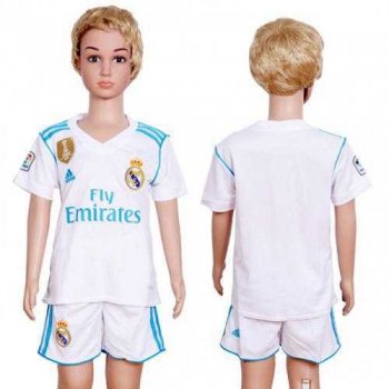 Real Madrid Blank White Home Kid Soccer Club Jersey