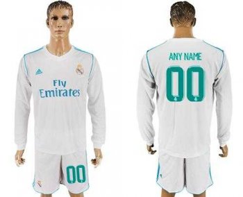 Real Madrid Personalized Home Long Sleeve Soccer Club Jersey