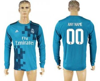 Real Madrid Personalized Sec Away Long Sleeves Soccer Club Jersey