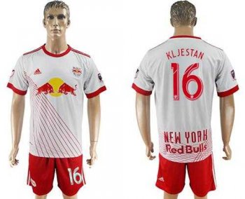 Red Bull #16 Kljestan White Home Soccer Club Jersey