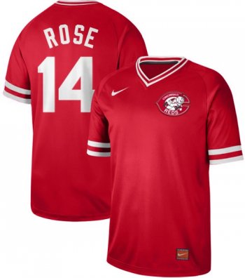 Nike Reds #14 Pete Rose Red Authentic Cooperstown Collection Stitched Baseball Jersey