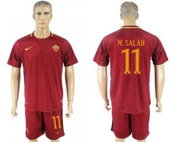 Roma #11 M.Salah Red Home Soccer Club Jersey