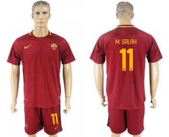 Roma #11 M.Salah Red Home Soccer Club Jersey