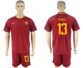 Roma #13 Peres Red Home Soccer Club Jersey