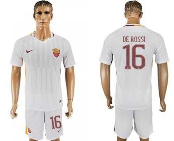 Roma #16 De Rossi Away Soccer Club Jersey