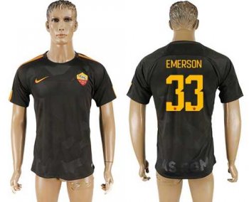 Roma #33 Emerson Sec Away Soccer Club Jersey