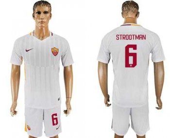 Roma #6 Strootman Away Soccer Club Jersey