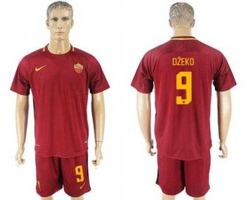 Roma #9 Dzeko Red Home Soccer Club Jersey