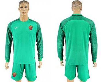 Roma Blank Green Goalkeeper Long Sleeves Soccer Club Jersey