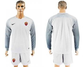 Roma Blank White Goalkeeper Long Sleeves Soccer Club Jersey