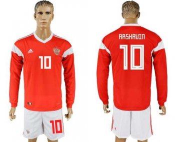 Russia #10 Arshavin Red Home Long Sleeves Soccer Country Jersey