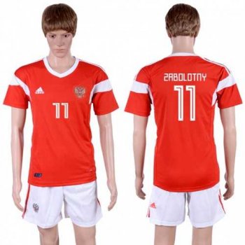 Russia #11 Zabolotny Home Soccer Country Jersey