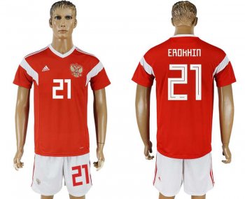 Russia #21 EROKHIN Home 2018 FIFA World Cup Soccer Jersey