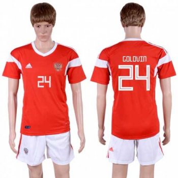 Russia #24 Golovin Home Soccer Country Jersey