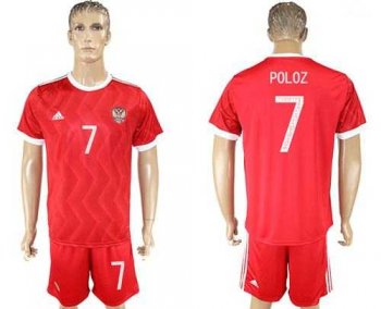 Russia #7 Poloz Federation Cup Home Soccer Country Jersey