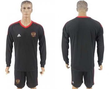 Russia Blank Black Long Sleeves Goalkeeper Soccer Country Jersey