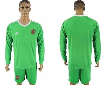 Russia Blank Green Long Sleeves Goalkeeper Soccer Country Jersey