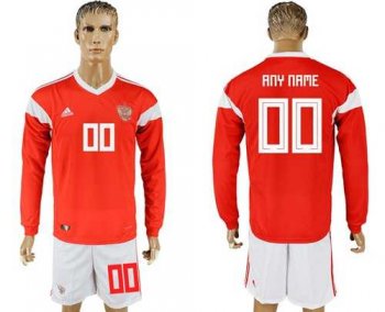 Russia Personalized Home Long Sleeves Soccer Country Jersey