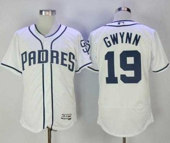 San Diego Padres #19 Tony Gwynn White Flexbase Authentic Collection Stitched MLB Jersey