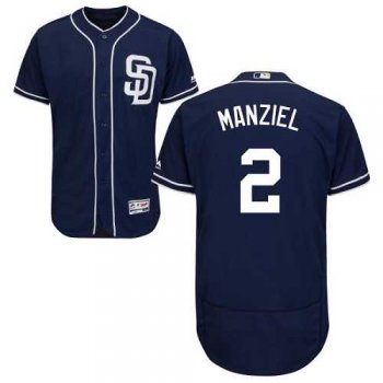 San Diego Padres #2 Johnny Manziel Navy Blue Flexbase Authentic Collection Stitched MLB Jersey