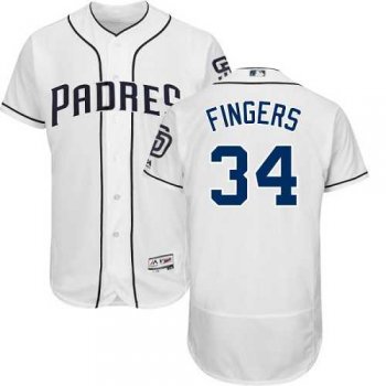 San Diego Padres #34 Rollie Fingers White Flexbase Authentic Collection Stitched MLB Jersey