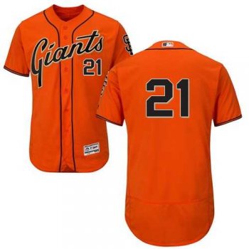 San Francisco Giants #21 Deion Sanders Orange Flexbase Authentic Collection Stitched MLB Jersey