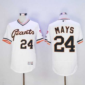 San Francisco Giants #24 Willie Mays White Flexbase Authentic Collection Cooperstown Stitched Baseball Jersey