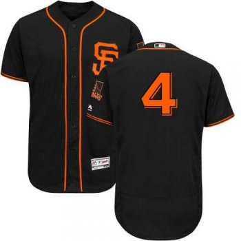 San Francisco Giants #4 Mel Ott Black Flexbase Authentic Collection Alternate Stitched MLB Jersey