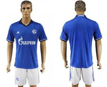 Schalke 04 Blank Blue Home Soccer Club Jersey