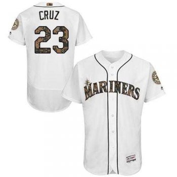 Seattle Mariners #23 Nelson Cruz White Flexbase Authentic Collection Memorial Day Stitched MLB Jersey