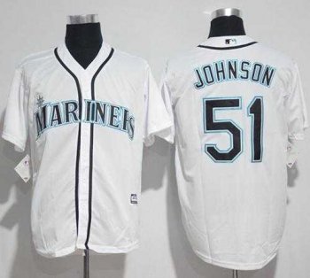 Seattle Mariners #51 Randy Johnson White New Cool Base Stitched MLB Jersey