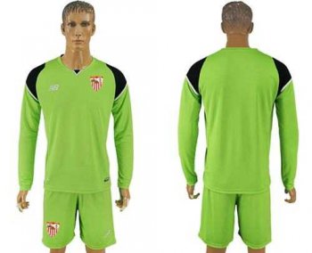 Sevilla Blank Green Goalkeeper Long Sleeves Soccer Club Jersey