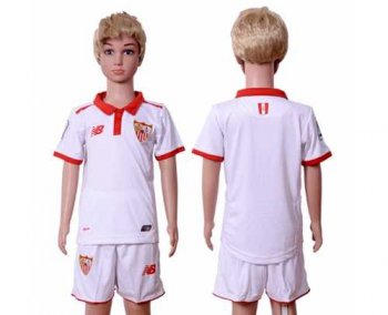 Sevilla Blank Home Kid Soccer Club Jersey